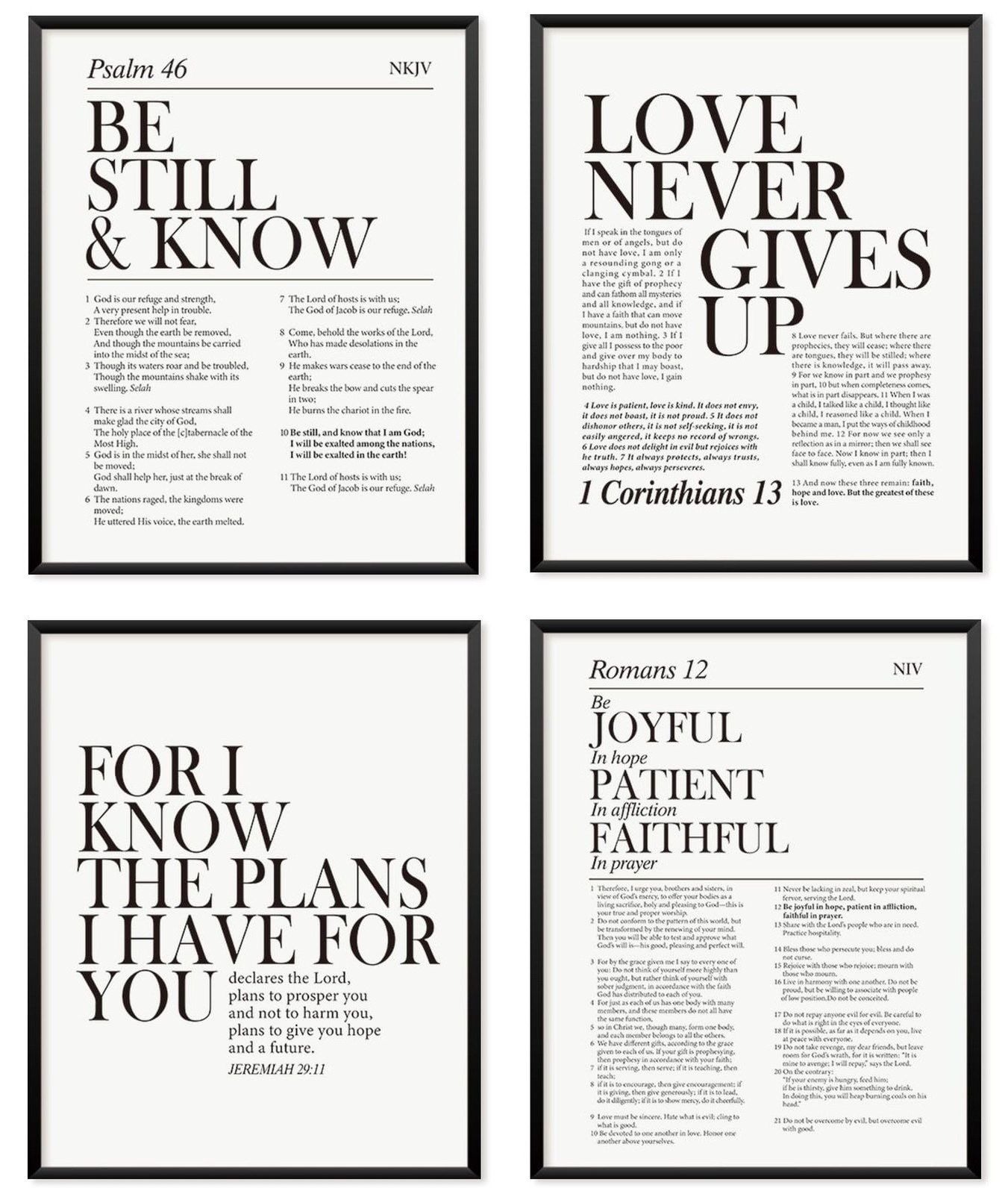 Locomiss Black and White Christian Wall Art Decor, Modern Bible Verse Prints,…