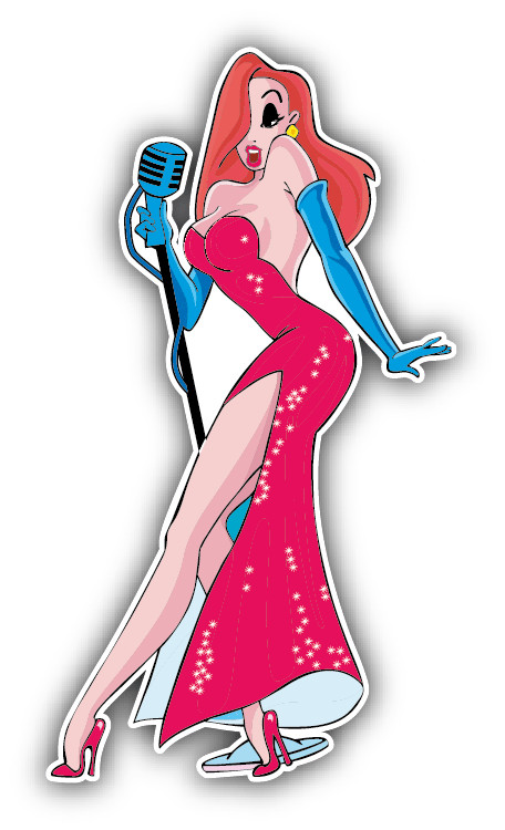 Jessica Rabbit Cartoon Car Bumper Sticker Decal 3” x 5”