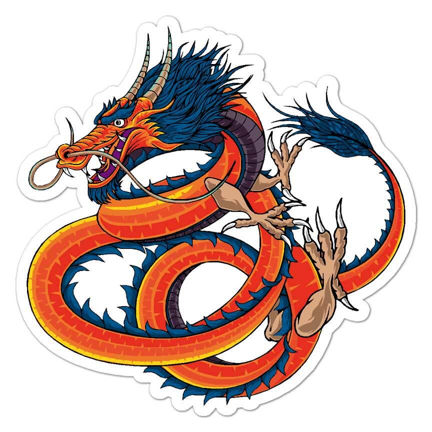 Chinese Asian Dragon, Vinyl Decal Sticker, Indoor Outdoor, 3 Sizes, #8203