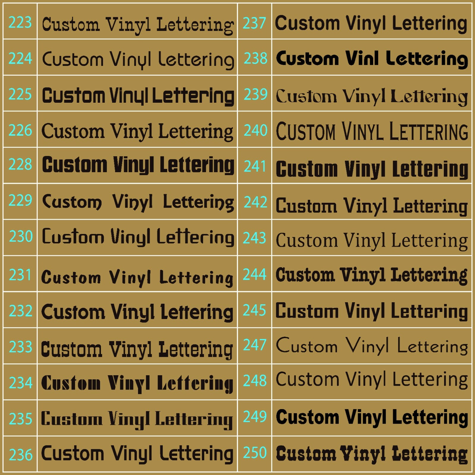 CUSTOM Lettering Decal With Background, Outline, or Contour Two Colored Sticker
