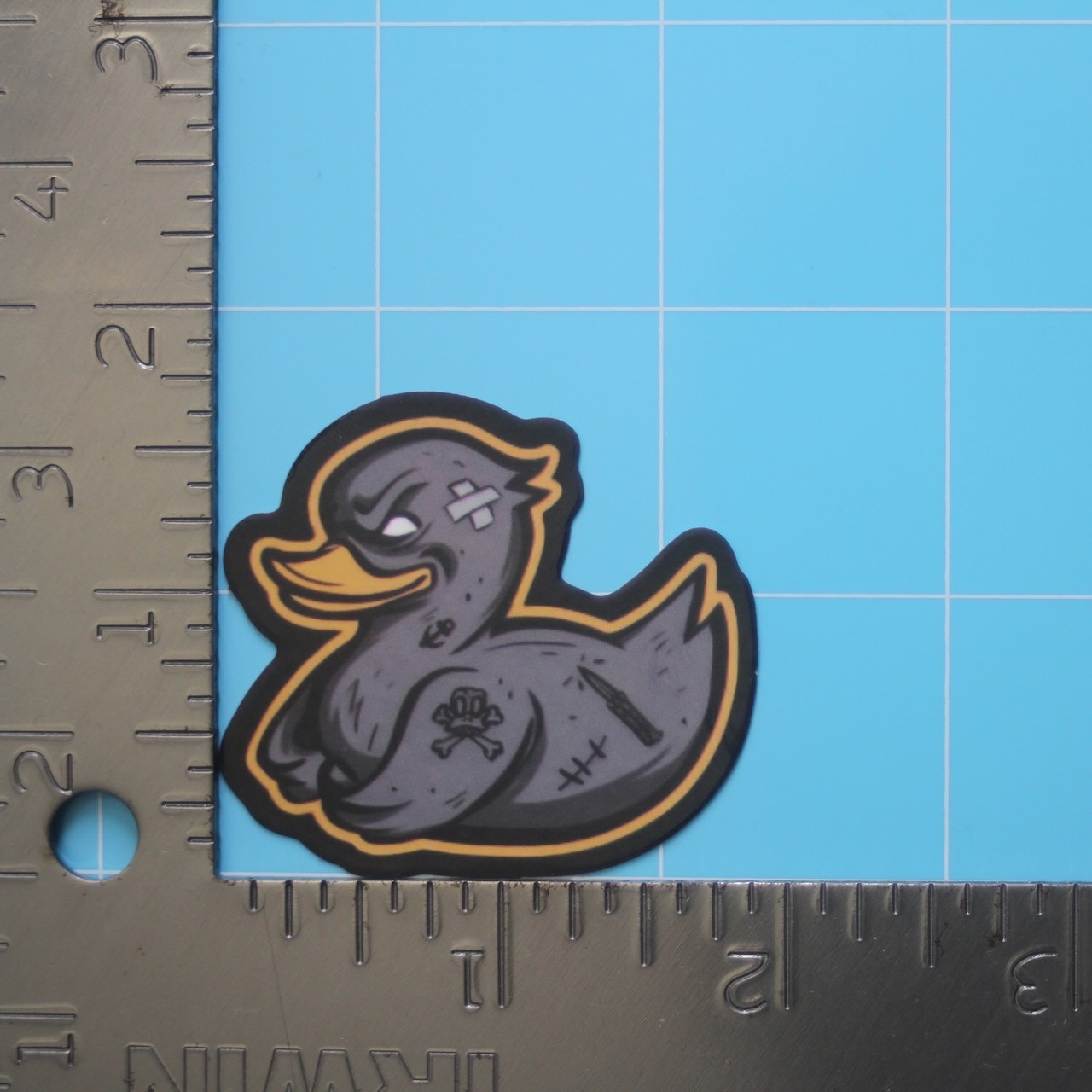 Horror Sticker (DANGEROUS EVIL RUBBER DUCK) Creepy Halloween, Gloss PVC Decal