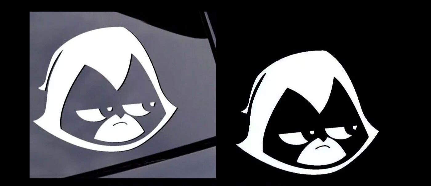 RAVEN TEEN TITANS GO White Decals Car Windows Laptop Tumbler Tablet