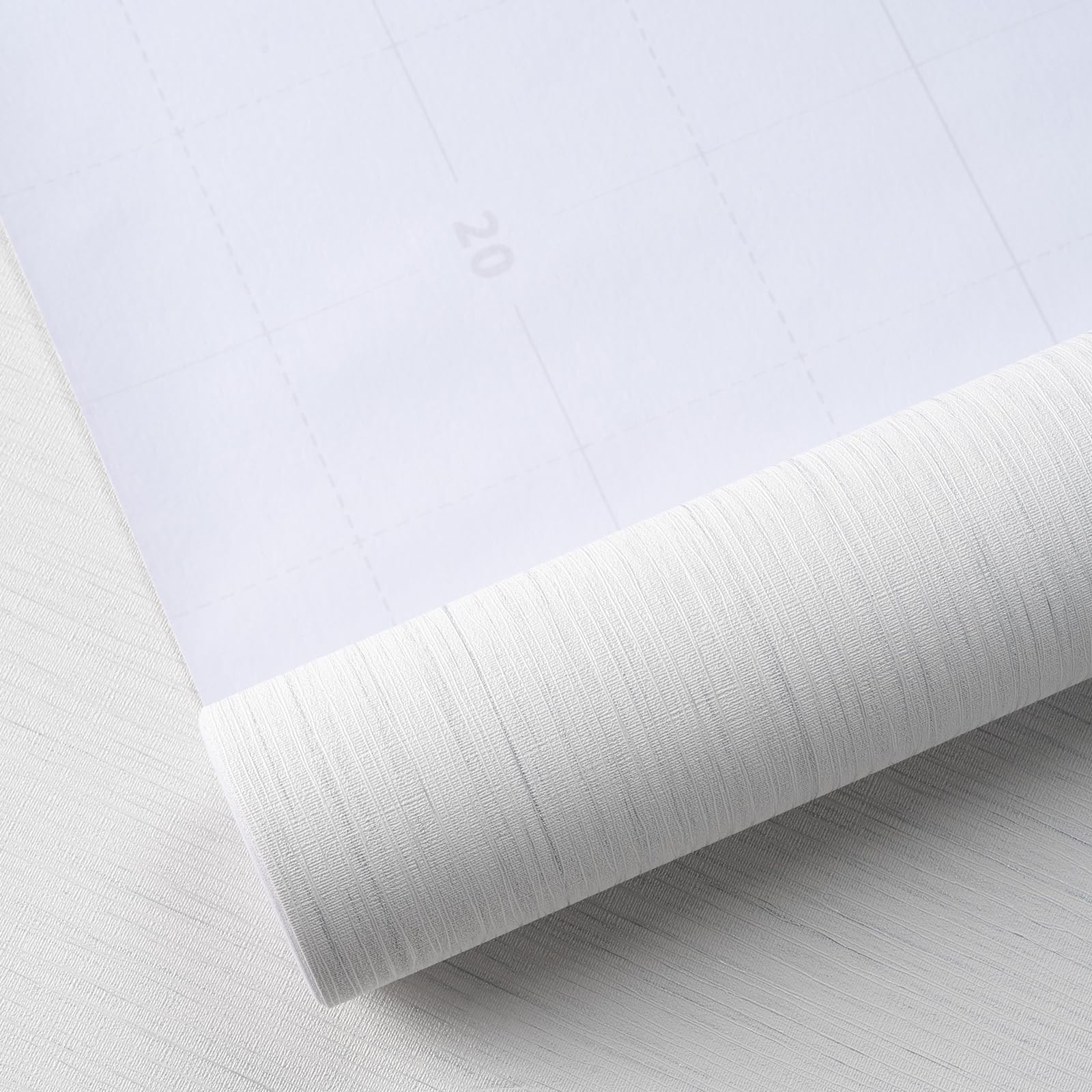 Grasscloth Textured Wallpaper White Gray Linen Thick 24″ X 394″ Fabric Contac…