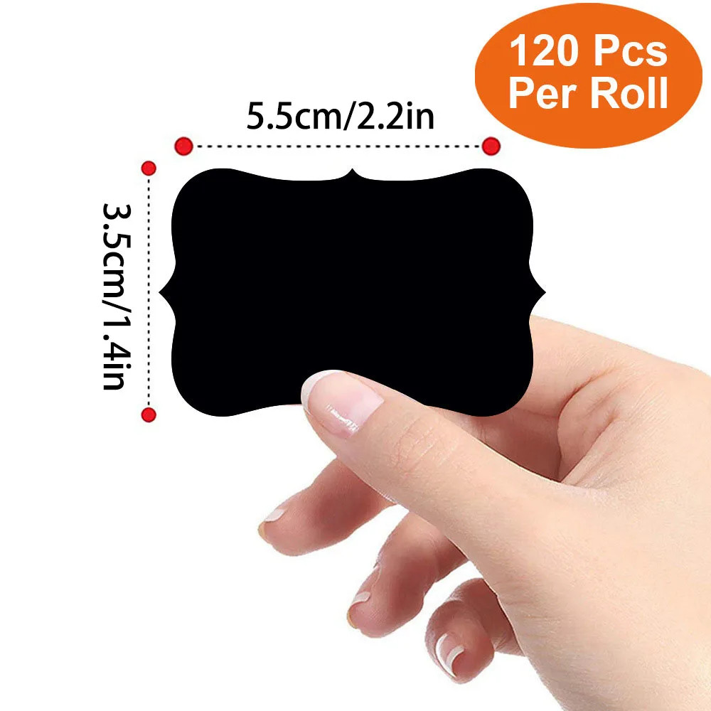 120Pcs/Roll 3 Styles Removable Blackboard Stickers with Erasable Pen Waterproof