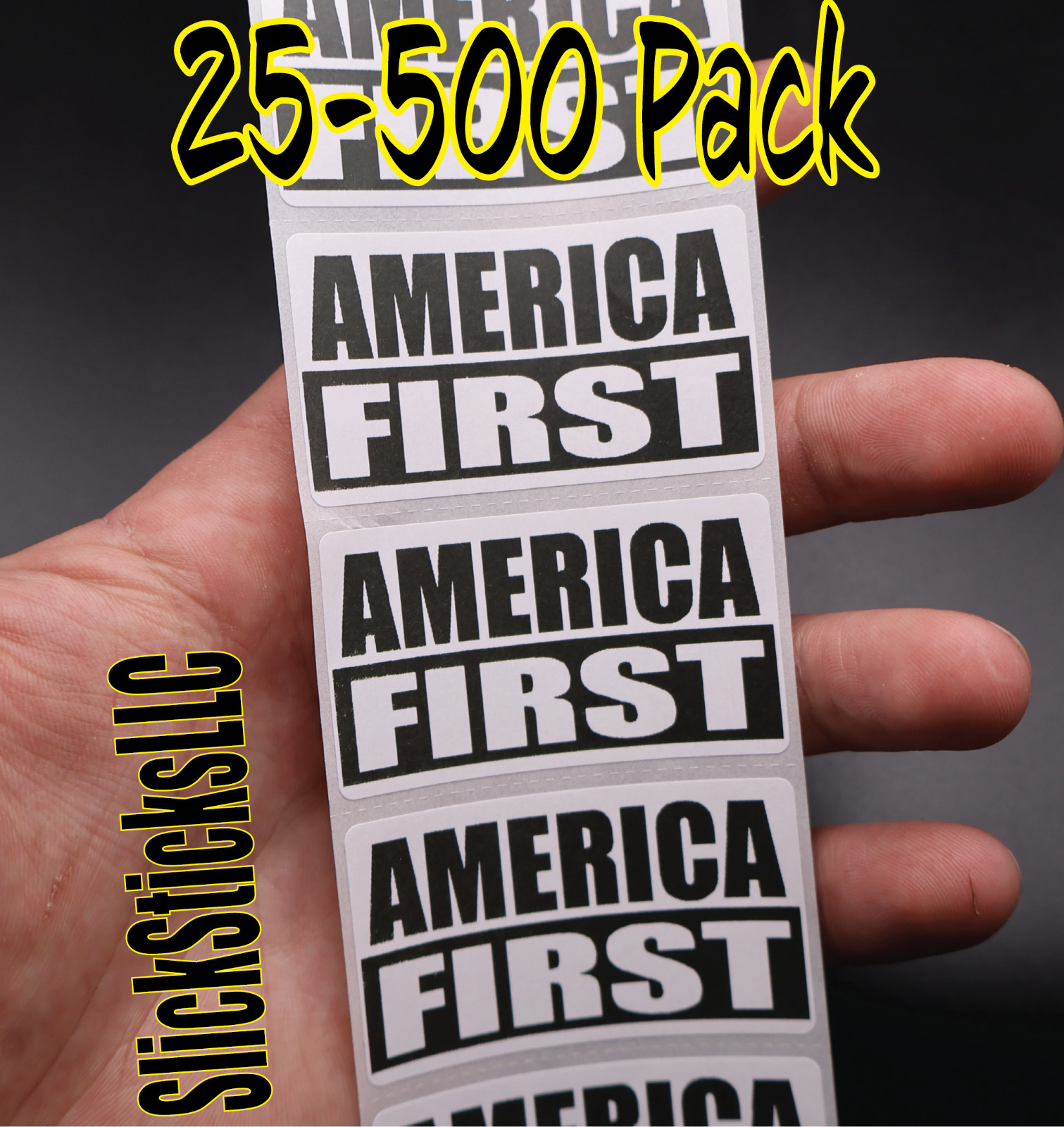 “AMERICA FIRST” Stickers 25-500 Pack decal labels stickers patriotic 2024 elect