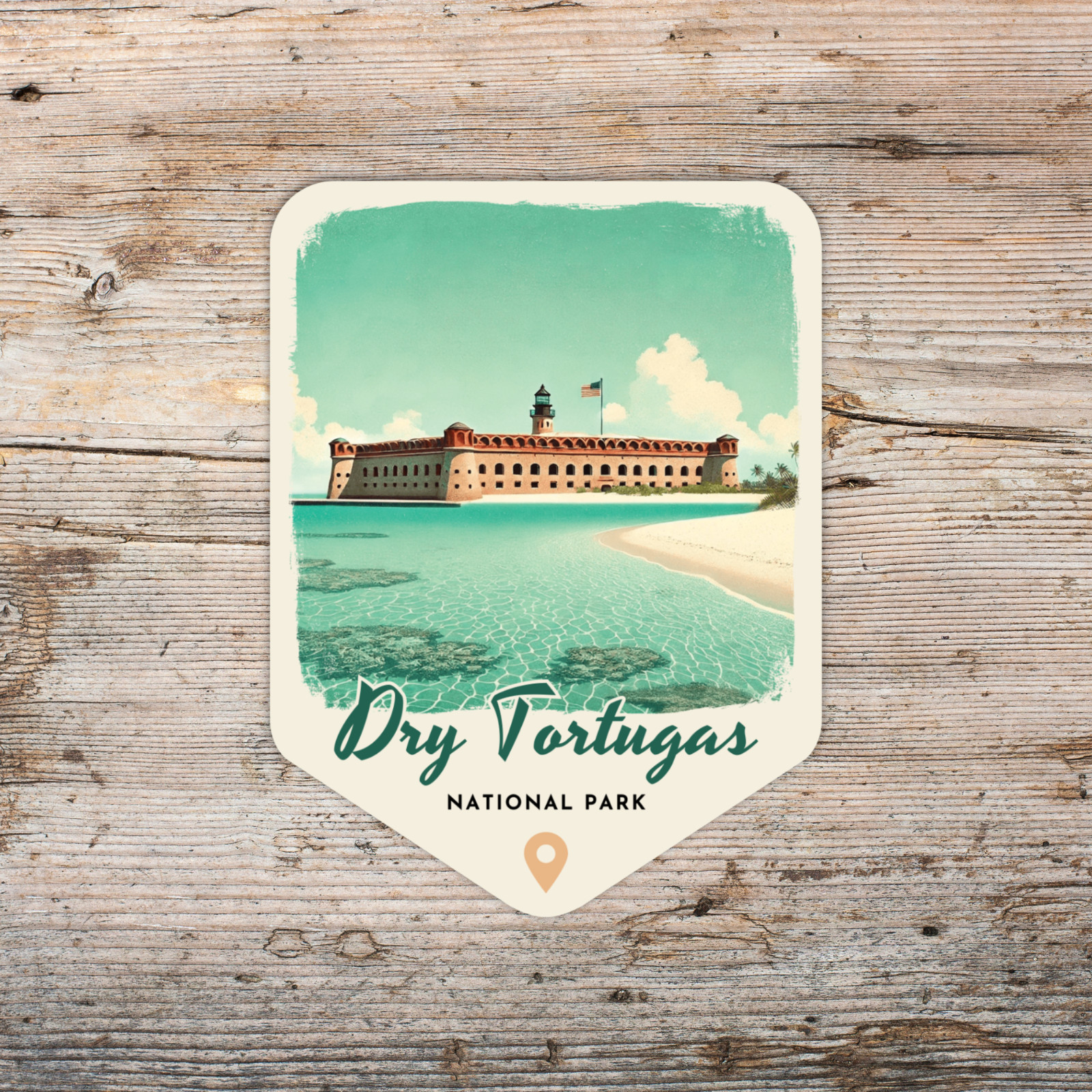 Dry Tortugas National Park Florida Sticker Retro Style Waterproof Vinyl Decal