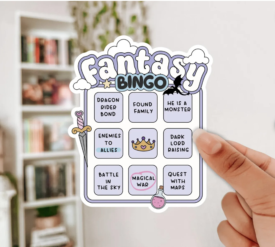 Fantasy Bingo Sticker – Enchanted Vinyl Decal for Bookish Adventures