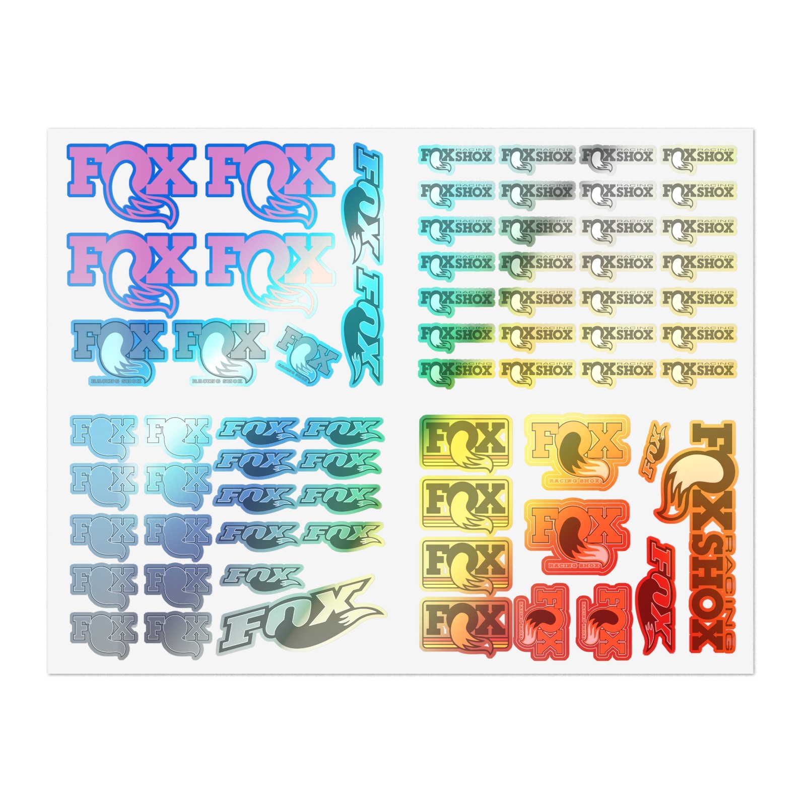 Fox Shocks Shox Motocross MX Bike Vinyl Die Cut Sticker Decal Variety Pack
