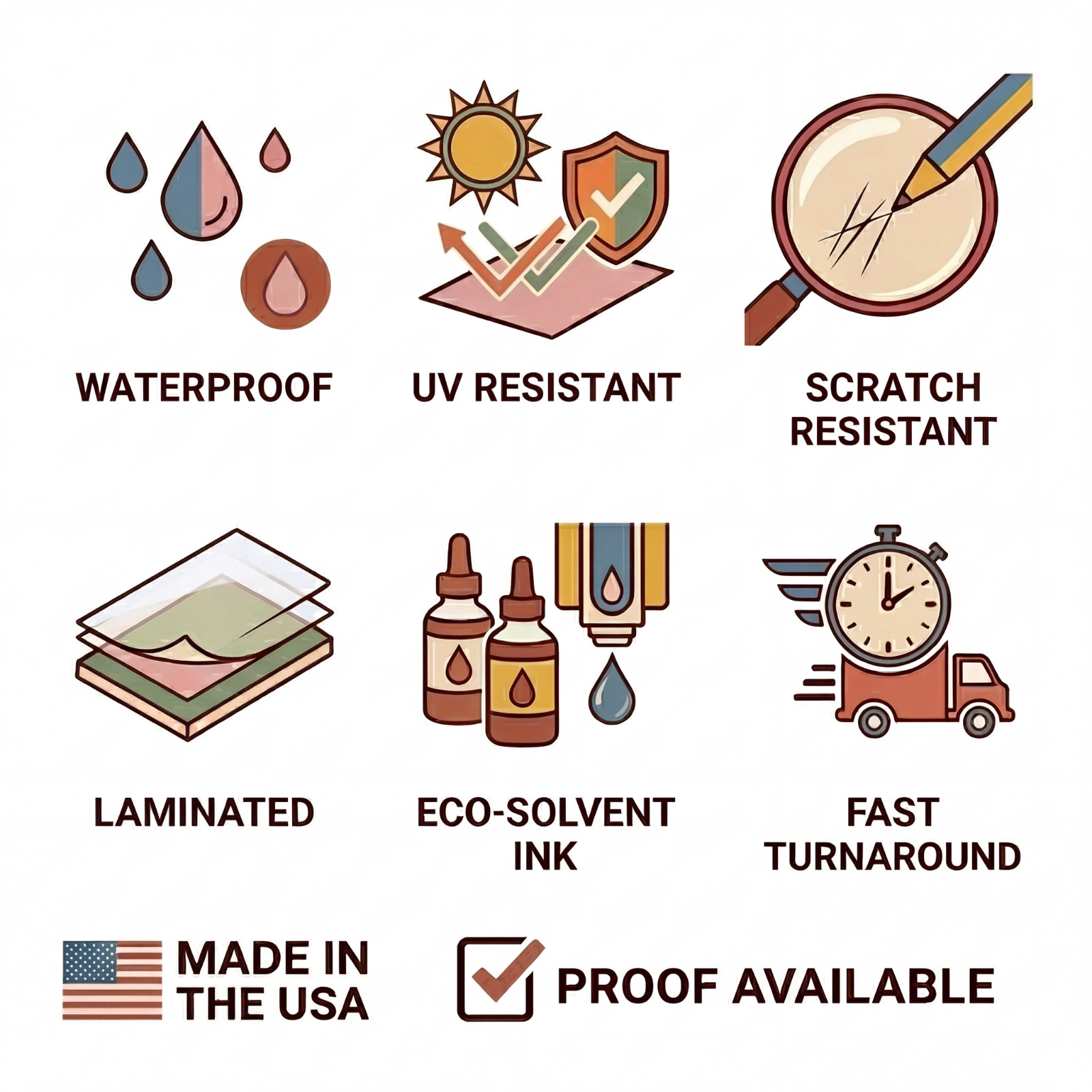 Custom Vinyl Logo Stickers Full Color Waterproof UV Resistant 2″-20″ Upload Art