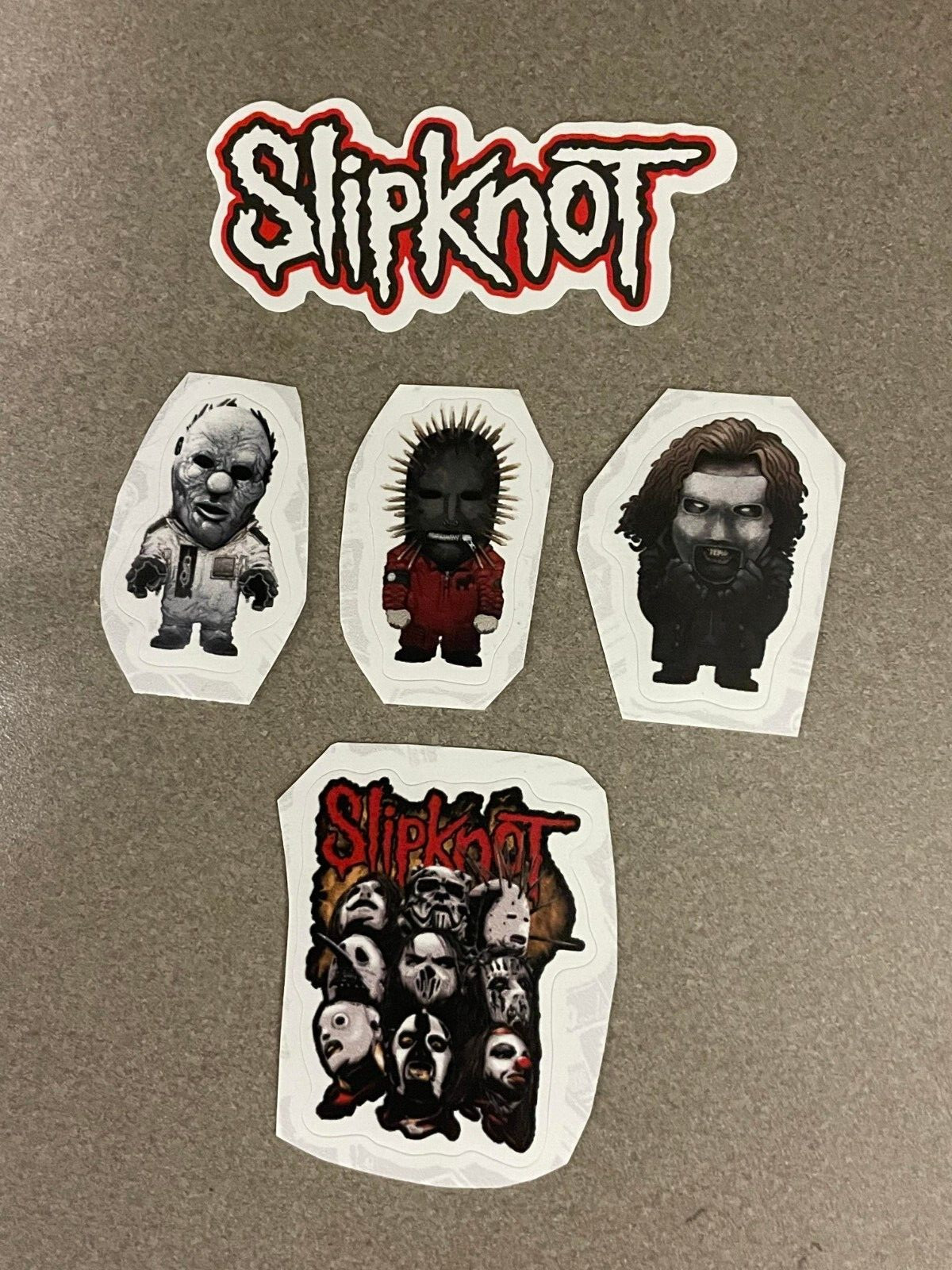 Lot of (5) SLIPKNOT 1″ to 3″ Black White Red Logo Stickers FAST FREE SHIP!