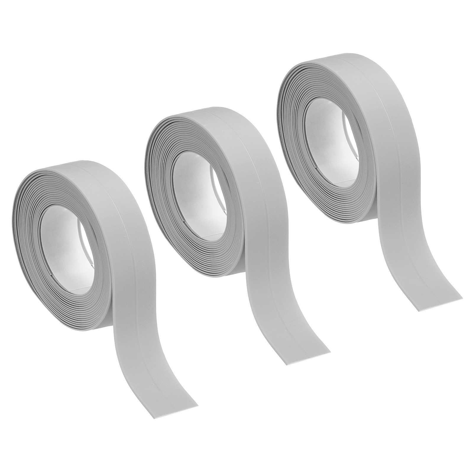 3 Rolls Grey Caulk Strip Waterproof, 0.87″ x 10.5Ft Bathtub Caulk Sealing Tape