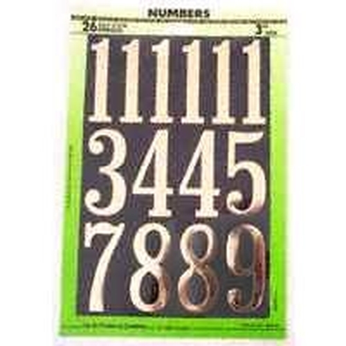 NEW HY-KO MM-5N BLACK & GOLD STICK ON ADHESIVE 26PC 3″ NUMBERS 6635635