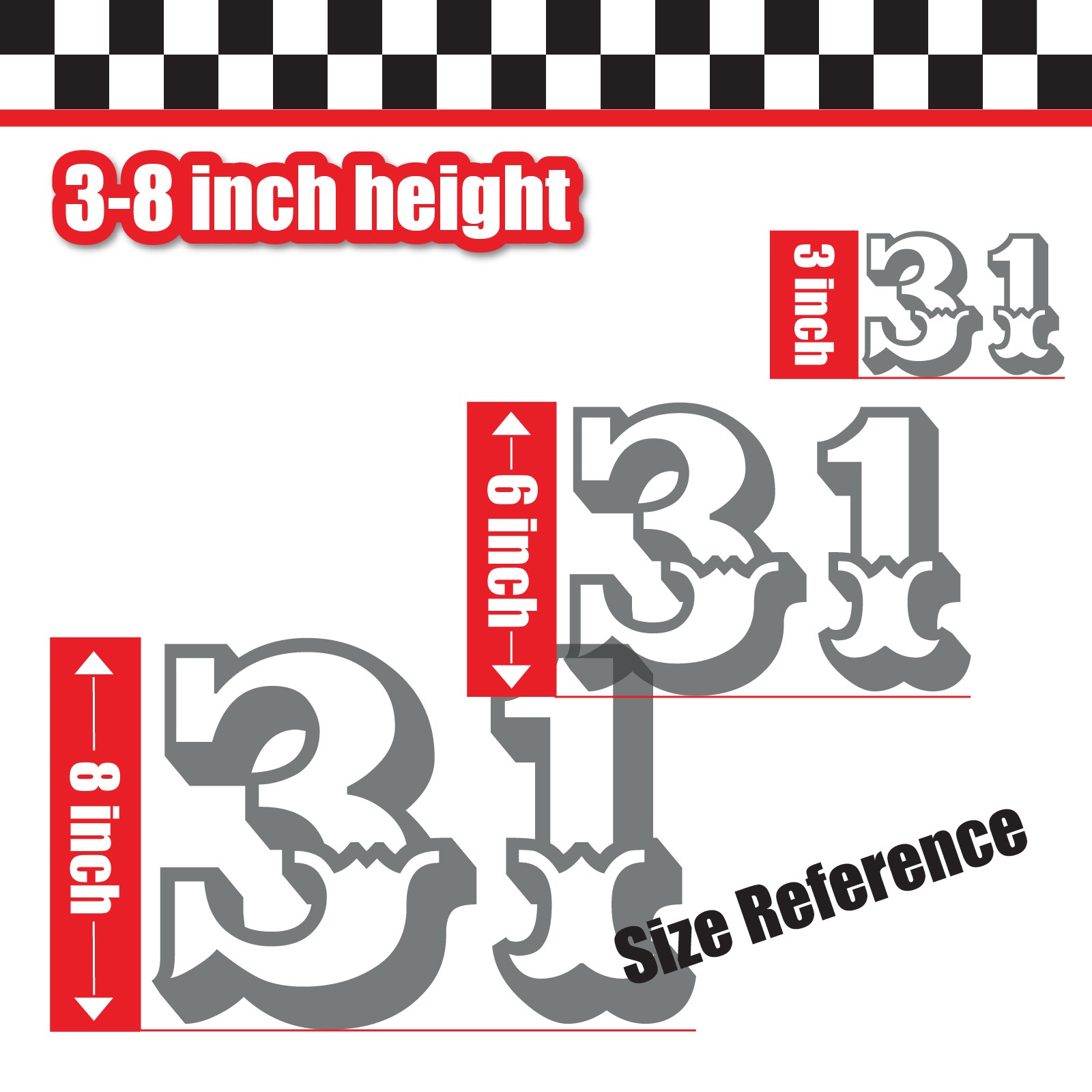 3x 3 Digit Custom Single Number Stickers Decal Locker Door Mailbox Ewert