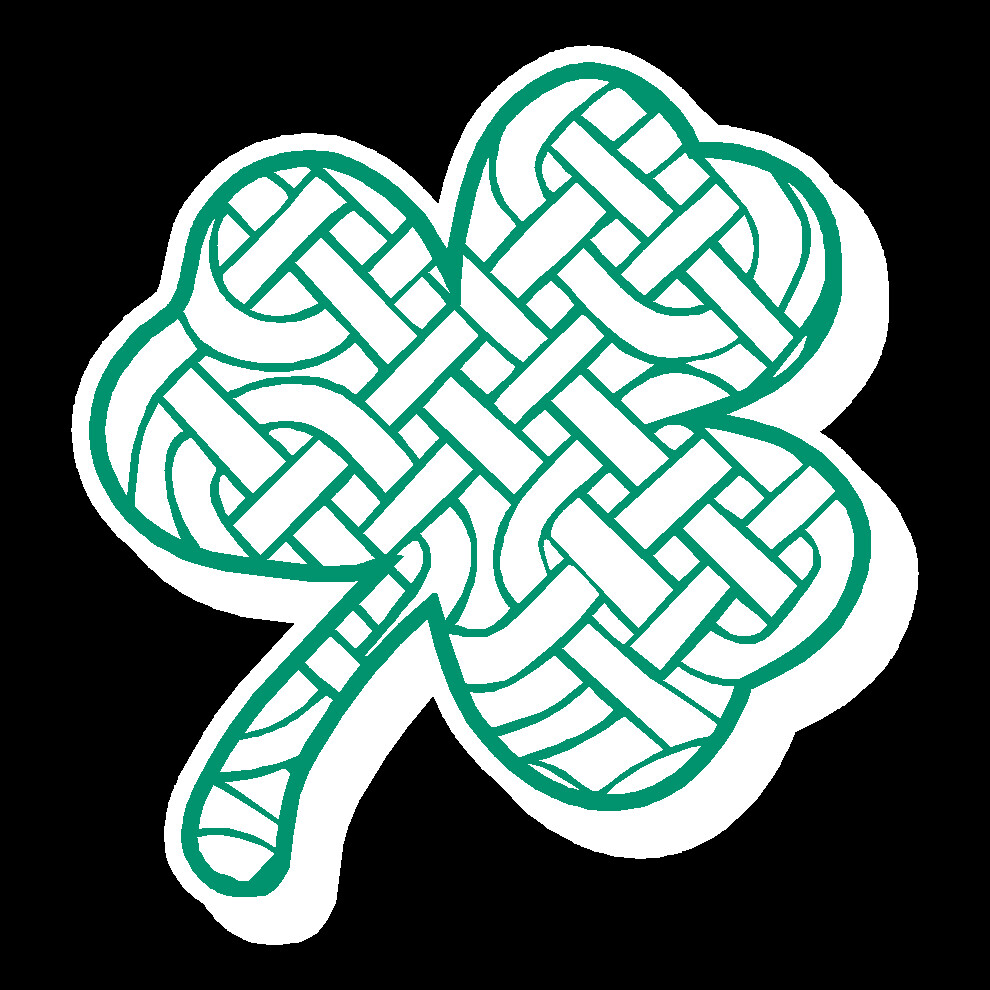 Reflective Celtic Weave Clover Shamrock Fire Helmet Decal Sticker multiple sizes