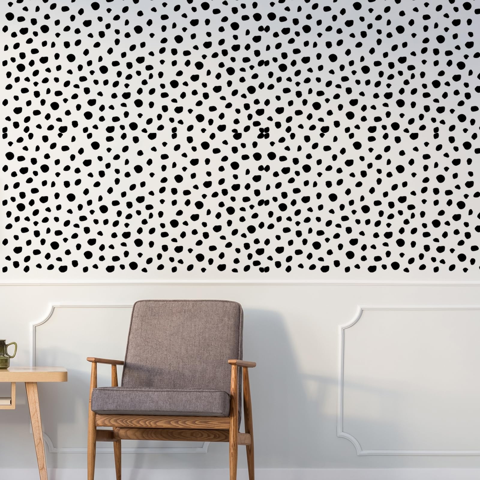 256 Pieces Polka Dots Wall Decals, Black Irregular Polka Dot Wall Stickers, R…