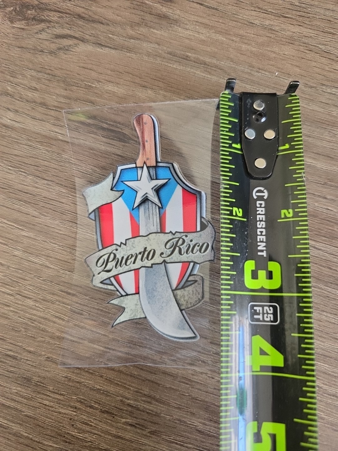 Machete Shield PR Flag | Puerto Rico Flag Decal | UV DTF Made In USA
