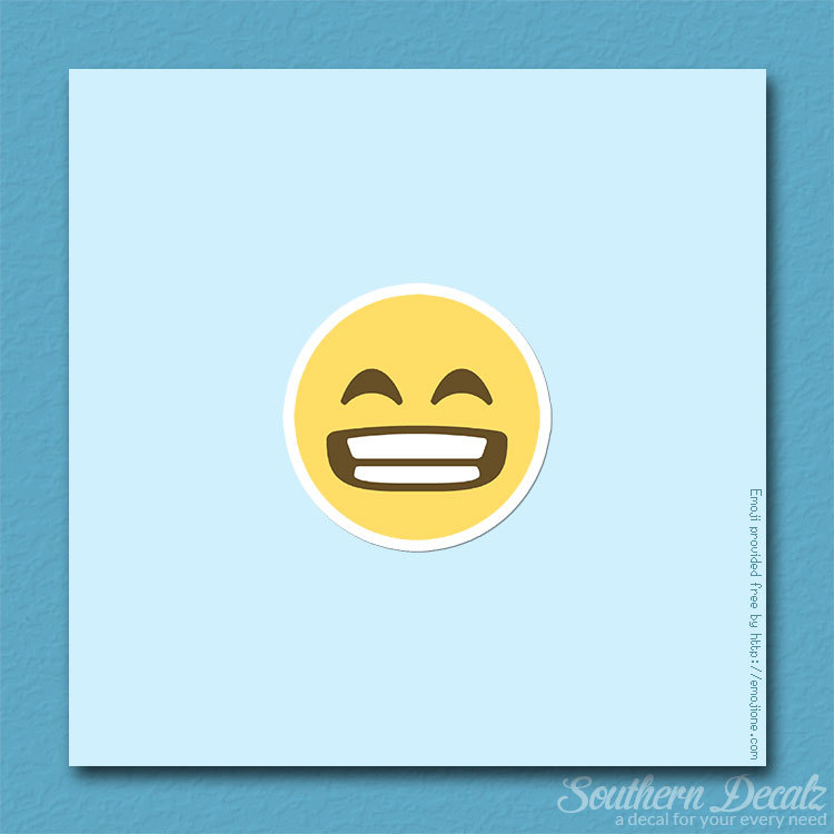 Big Grin Smile Smiley :D Emoji – Vinyl Decal Sticker – c118 – 3.75″ x 3.75″