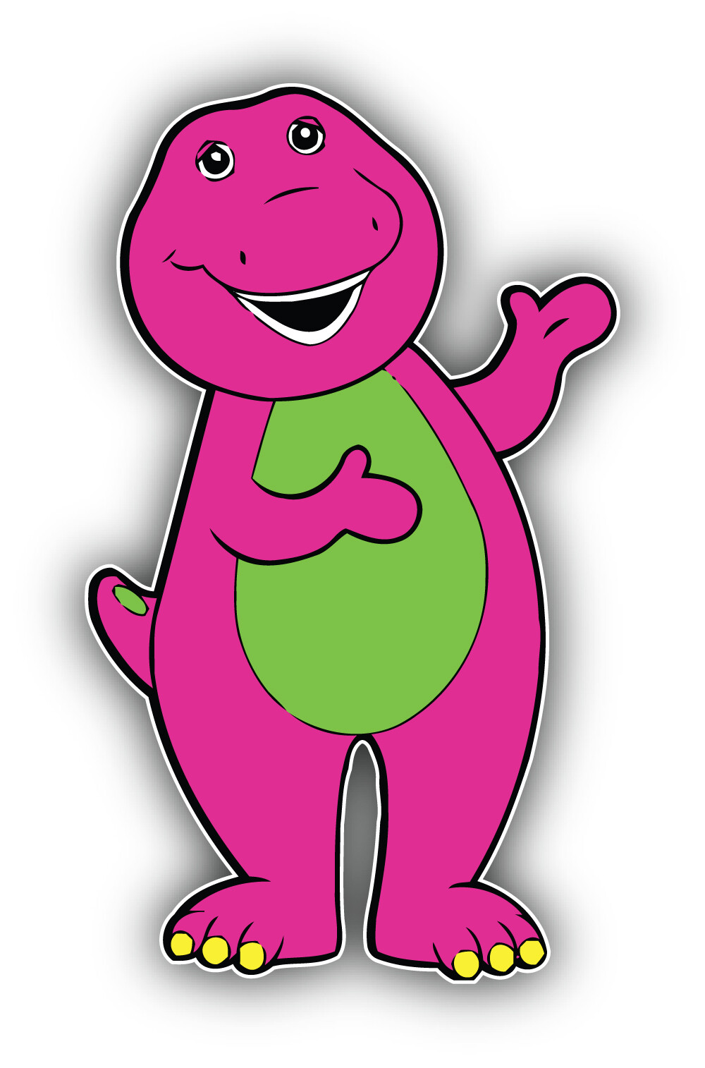 Barney Cartoon Sticker Bumper Decal – ”SIZES”