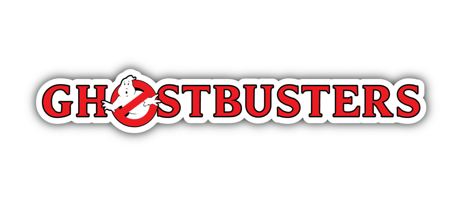 Ghostbusters Cartoon Slogan Red Sticker Bumper Decal – ”SIZES”