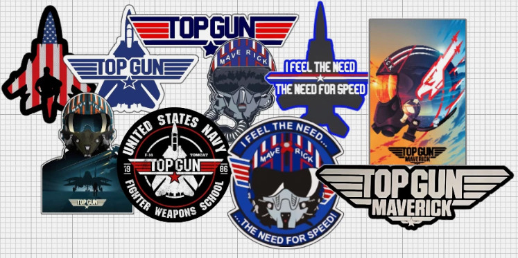T0P GUN Maverick HQ 10 PC Weatherproof Sticker Set