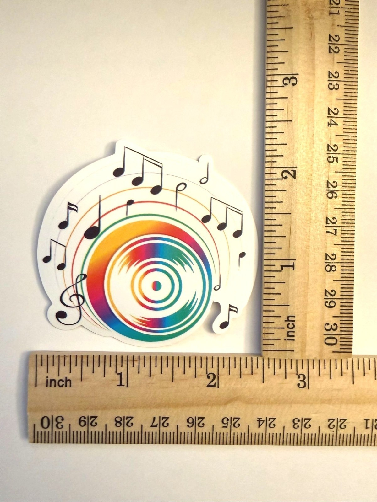 Rainbow Record Music Notes Treble Clef Waterproof Vinyl Sticker No99