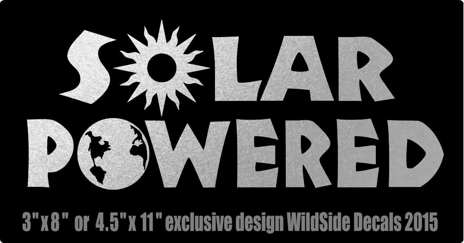 Solar Powered Decal with Sun and Earth Clean Energy Car Window Vinyl Sticker