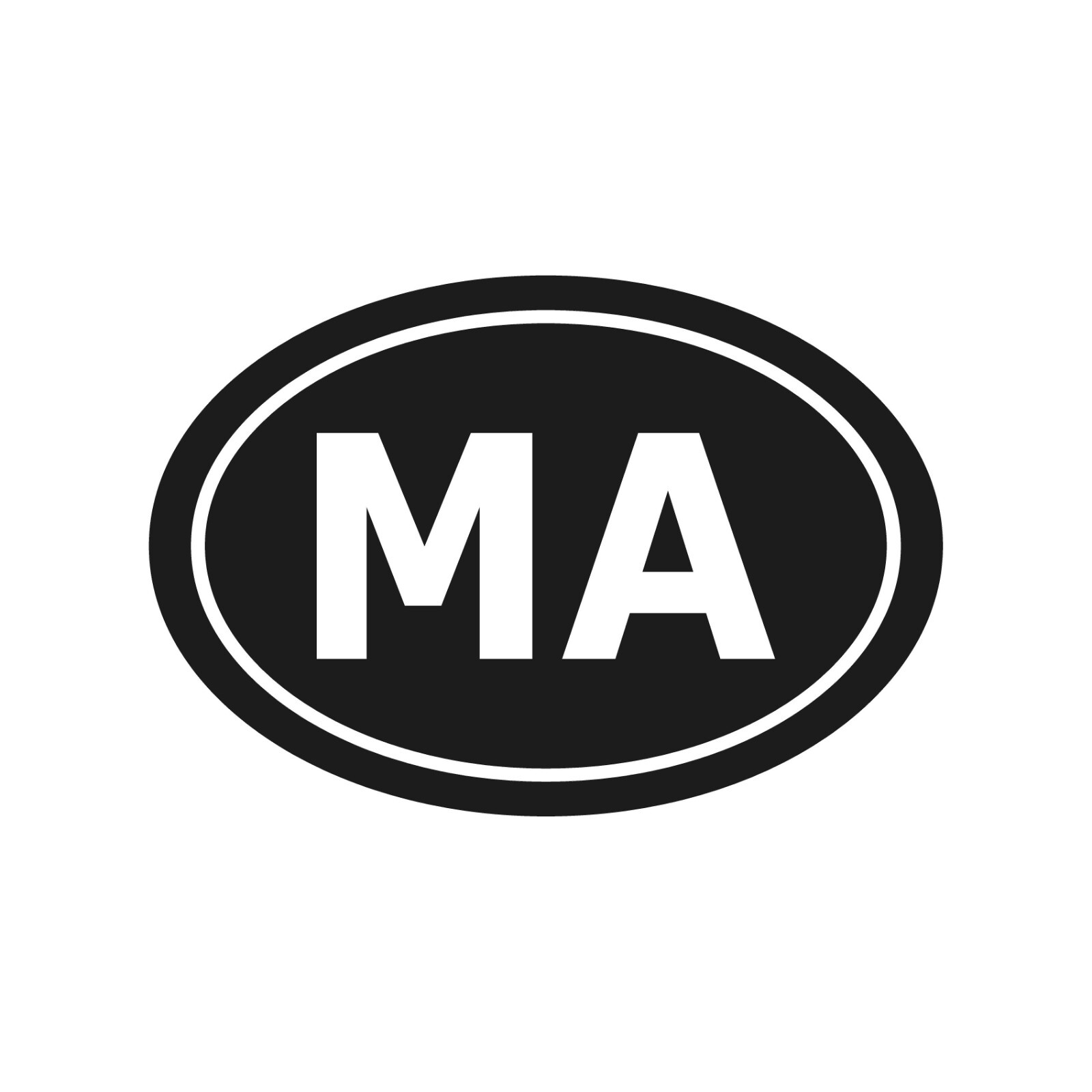 Morocco country initials Vinyl Decal Window Oval MA Laptop Sticker