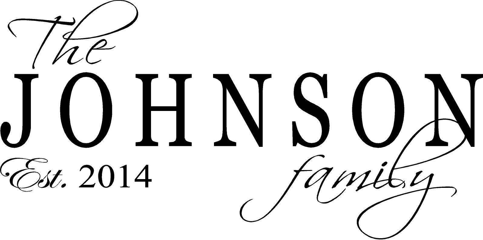 Family name w/est. date- large vinyl wall decal home decor