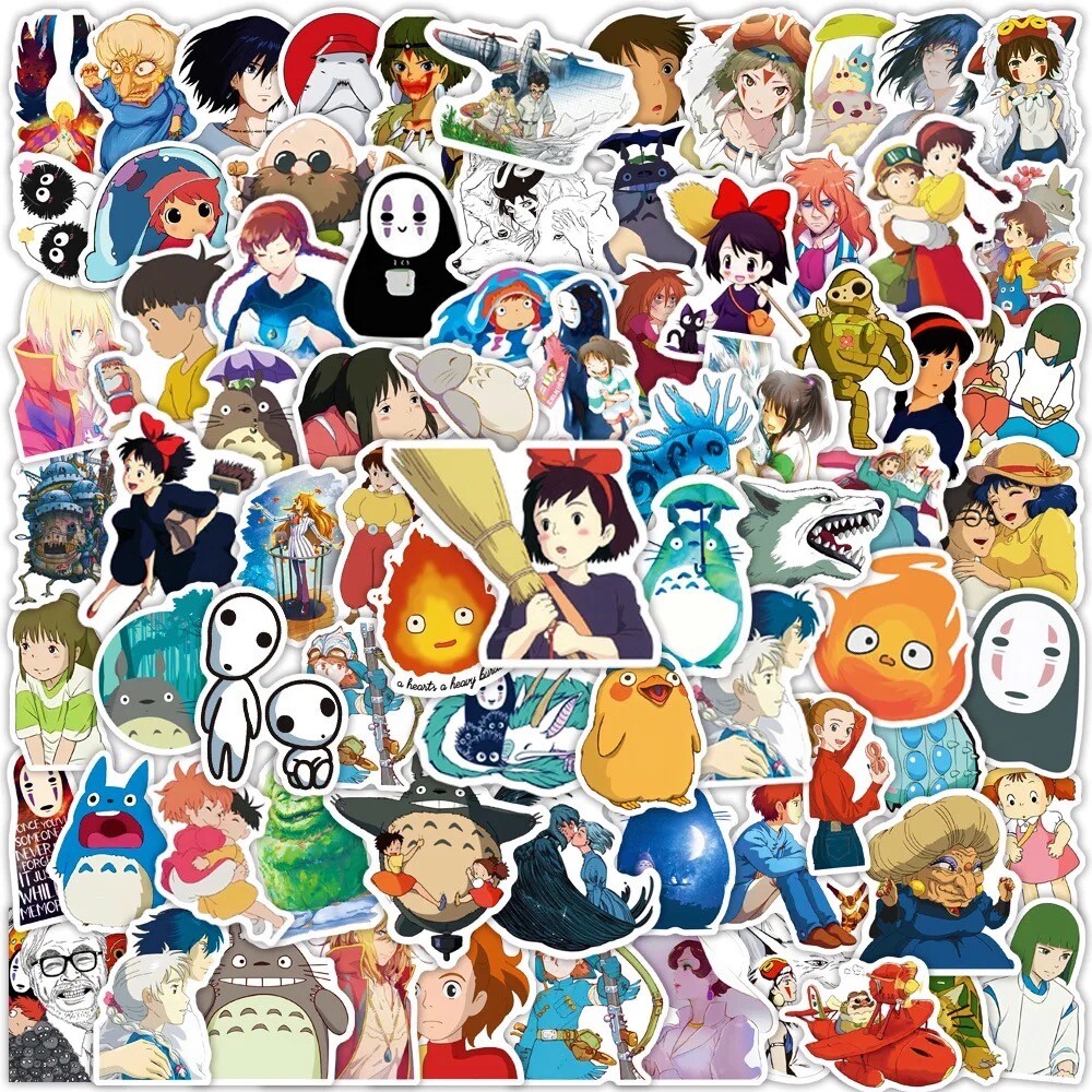 100 Pack Studio Ghibli Decals Laptop Binder Hydro Yeti Free Shipping