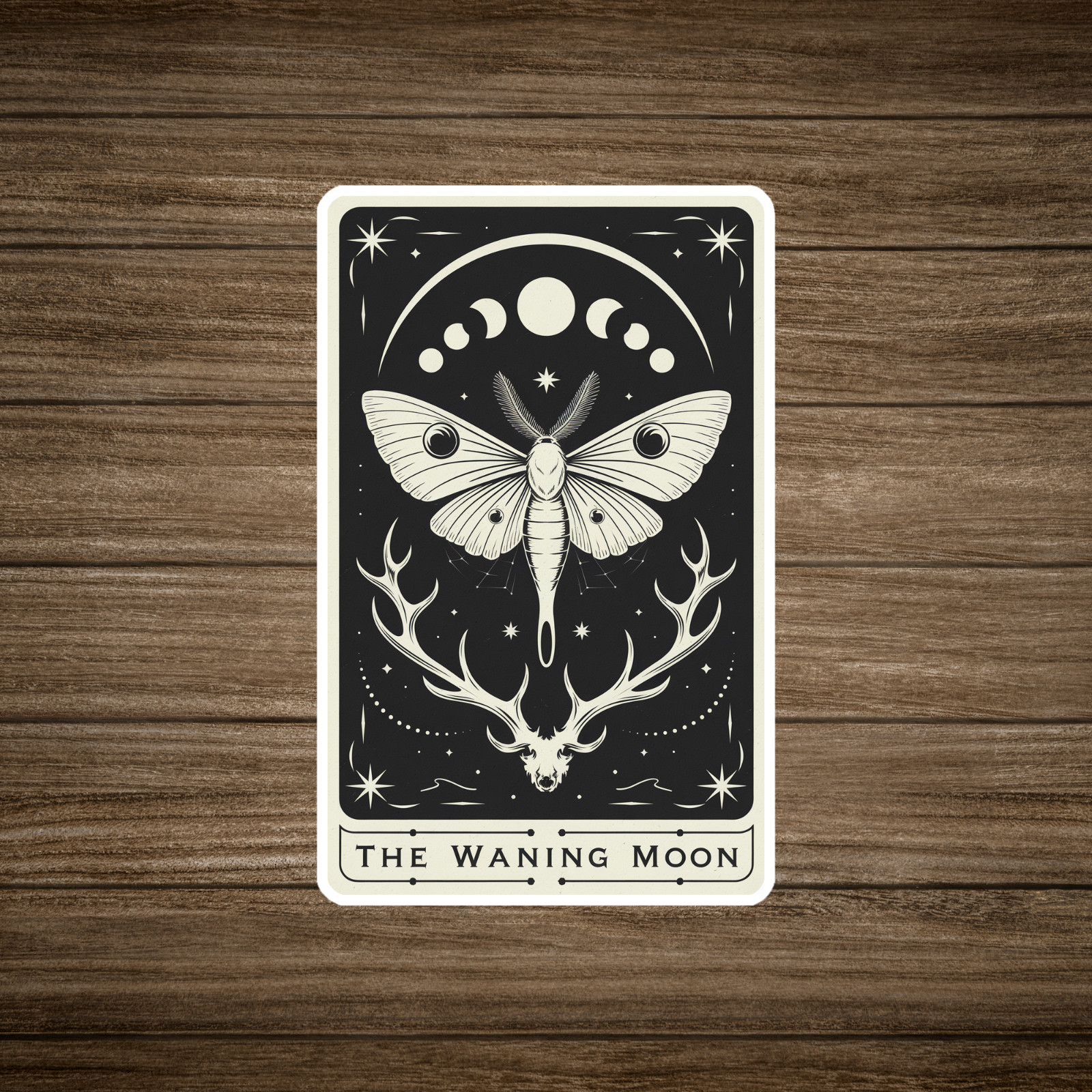Mystical Waning Moon Moth Celestial Witchy Sticker Decal Gothic Decor #2240