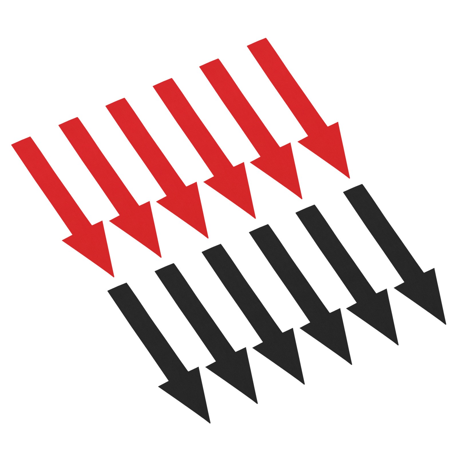 12Pcs 6″ Directional Arrow Sticker Removable Self Adhesive Black/Red