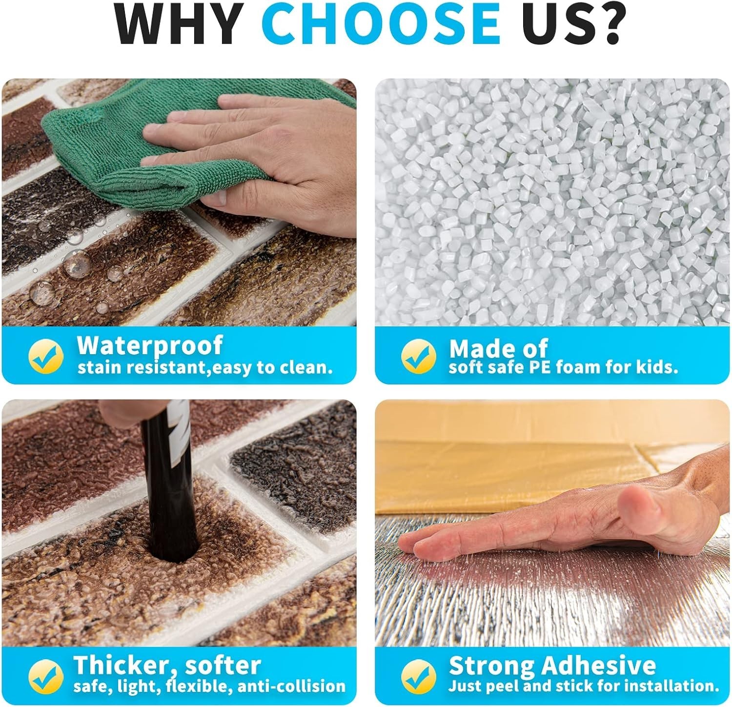 Self Adhesive Waterproof Foam Wallpaper x10