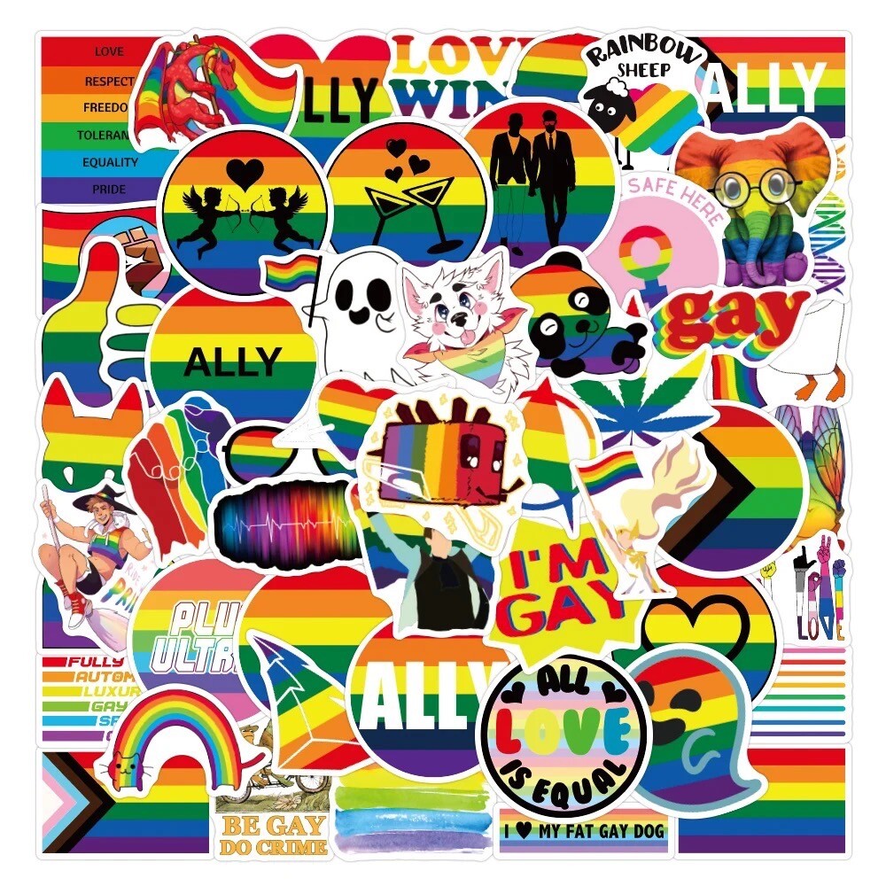10 Random Gay Pride Stickers LGBTQ Decals Laptop Car Decoration Pride Month