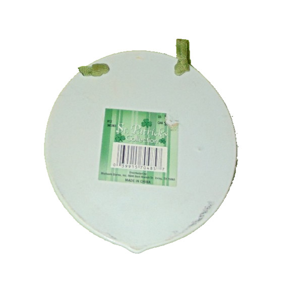 Irish Blessing Ceramic Wall Plaque Shamrock Hanging Decor 5in