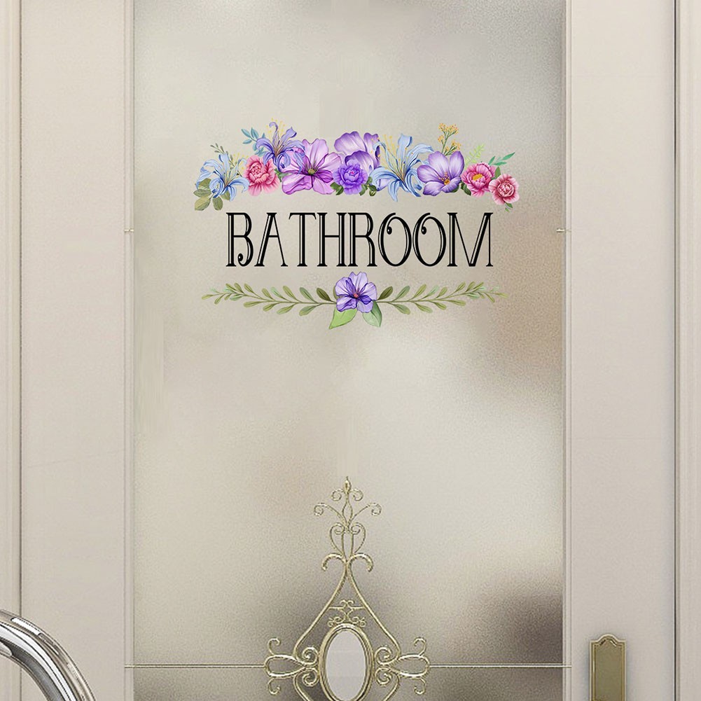 Waterproof Vinyl Wall Sticker Bathroom Door Sign Easy to Apply and Remove