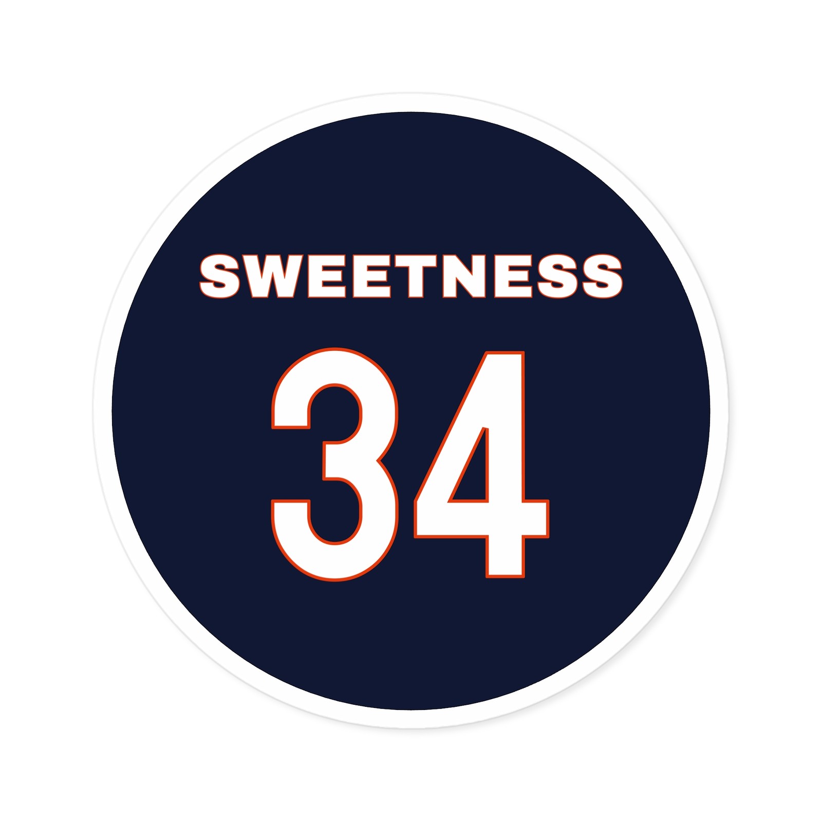 Walter Payton Circular Sticker – Chicago Bears Jersey
