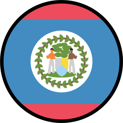 Belize Flag Circle Sticker Decal