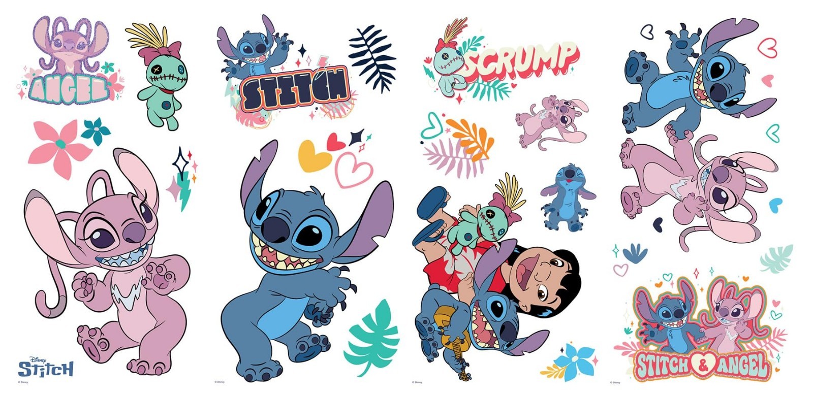 Lilo and Stitch Wall Decals – Stitch & Angel Removable Stickers for Kids’ Room D