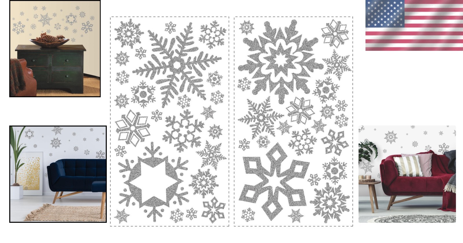 Transform Your Home with 47 Irregular Glitter Snowflake Wall Decals – Easy Apply