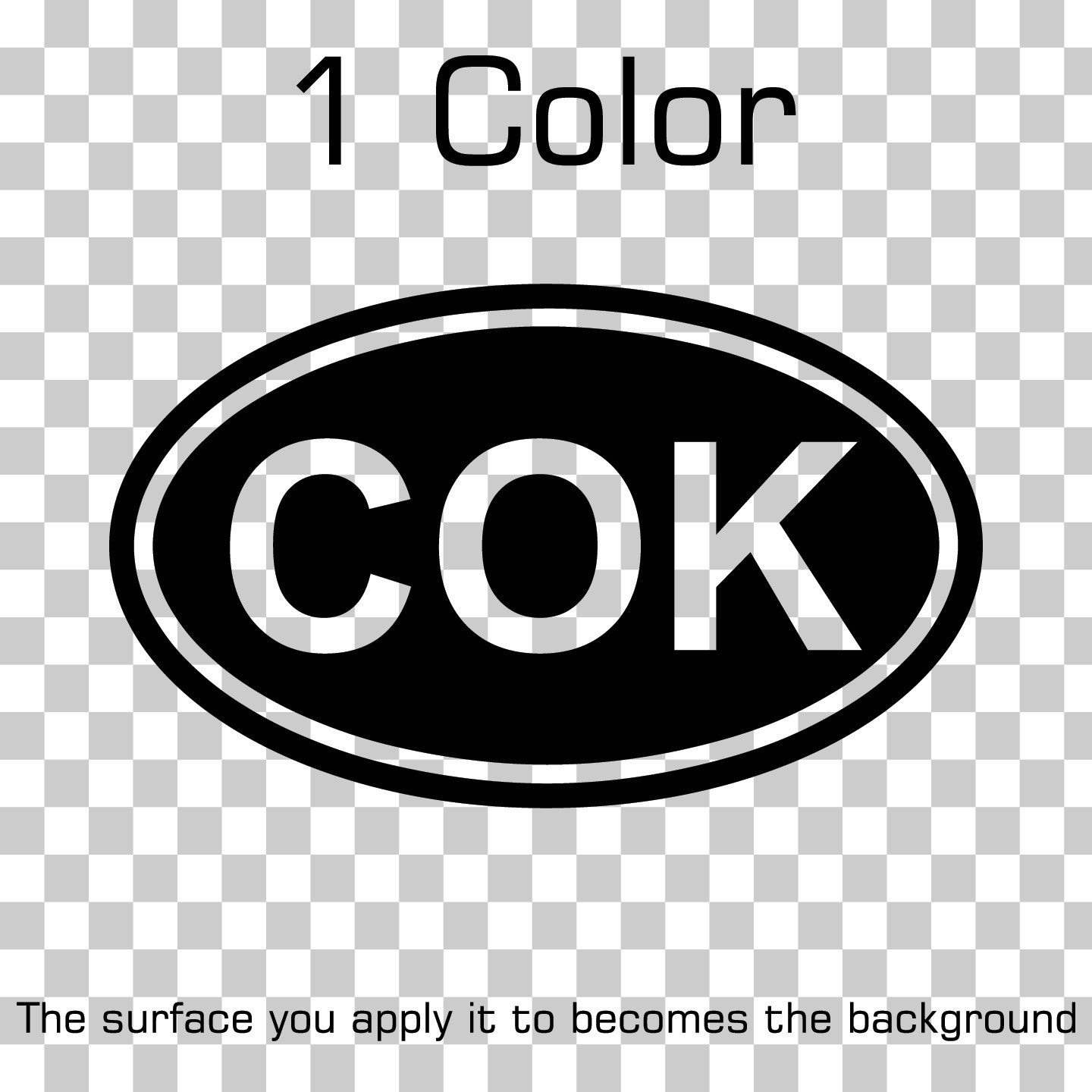 Cook Islands COK Oval Country Code Vinyl Decal Sticker for Car Laptop Window