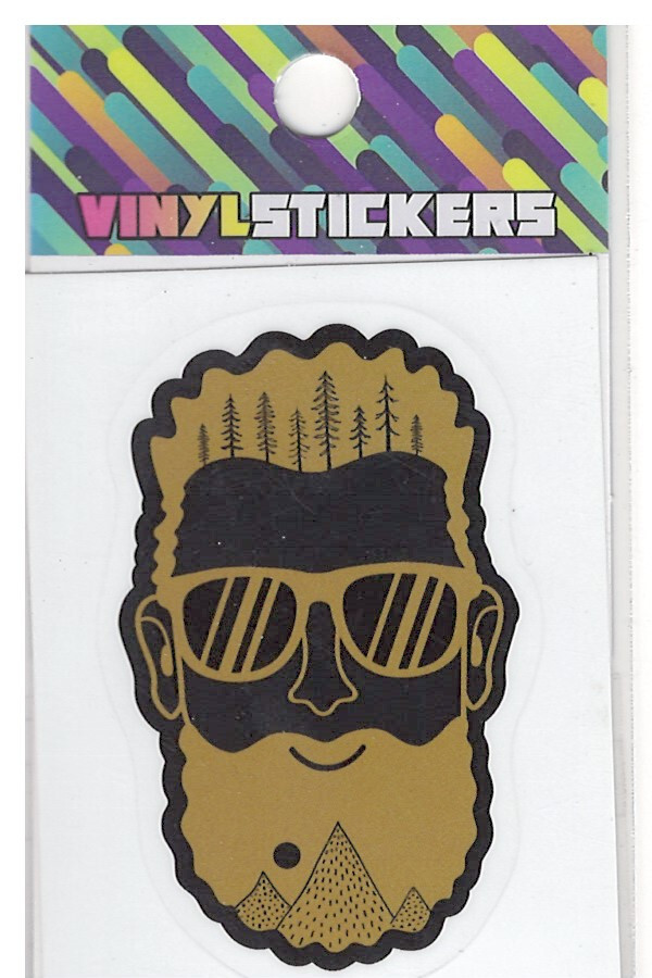 Bearded Man Silhouette High Quality Vinyl Sticker UV/Weather Resistant