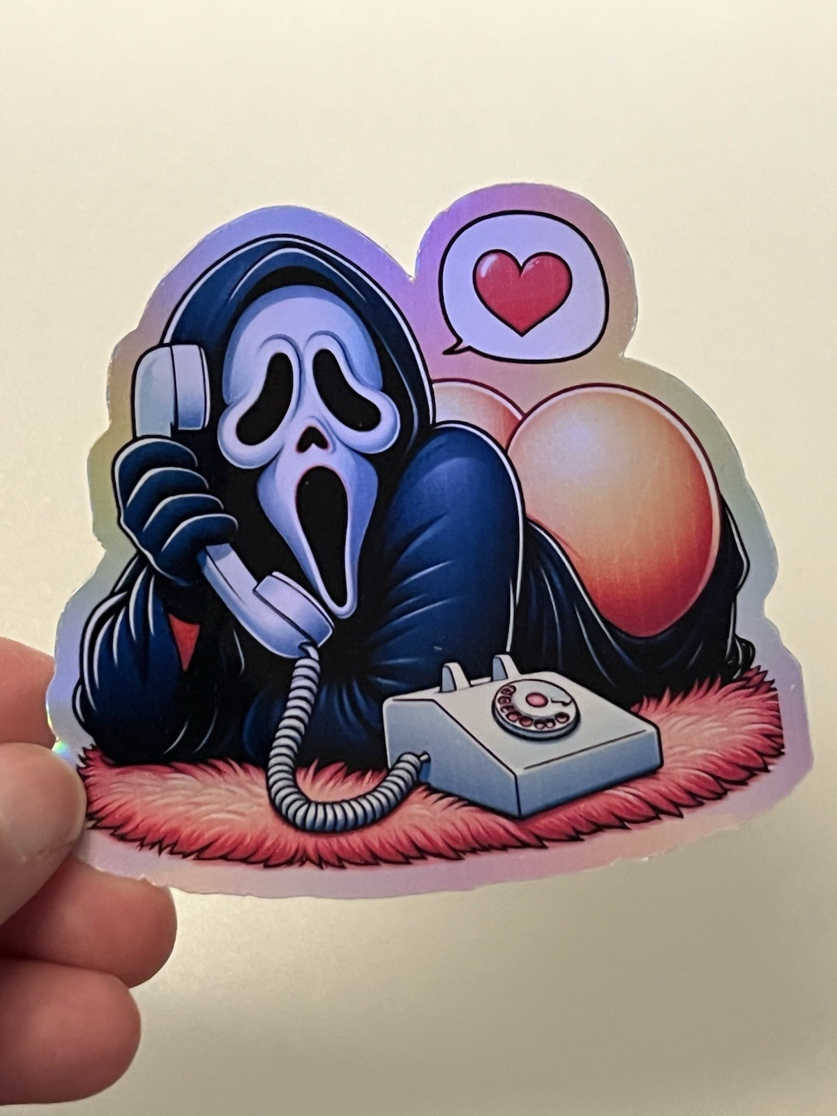Ghostface Bootycall Holographic Waterproof 3 Inch Sticker