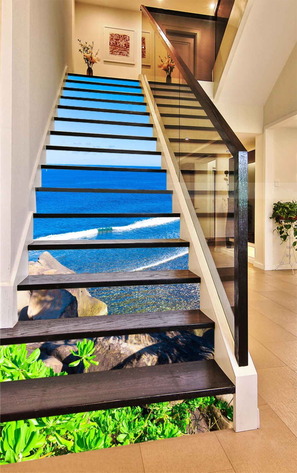 3D Rocky Sea 635 Stair Risers Decoration Photo Mural Vinyl Decal Wallpaper