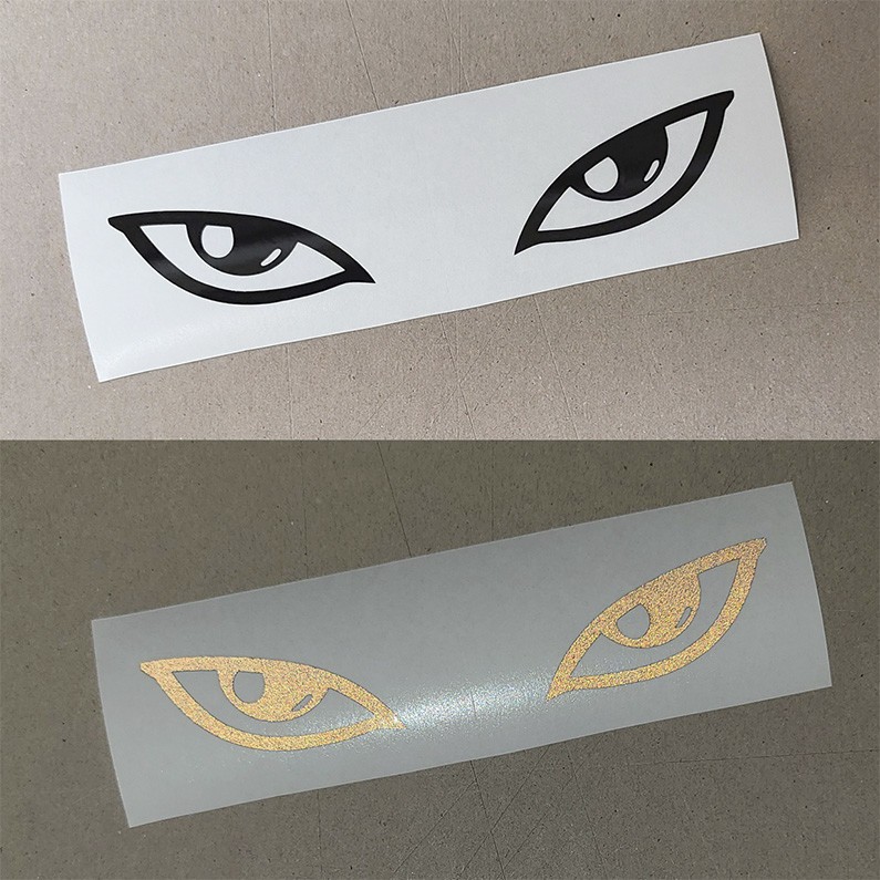 Reflective Hunter Cartoon Eyes Vinyl Decal Sticker for Motorcycle Helmets, Cars