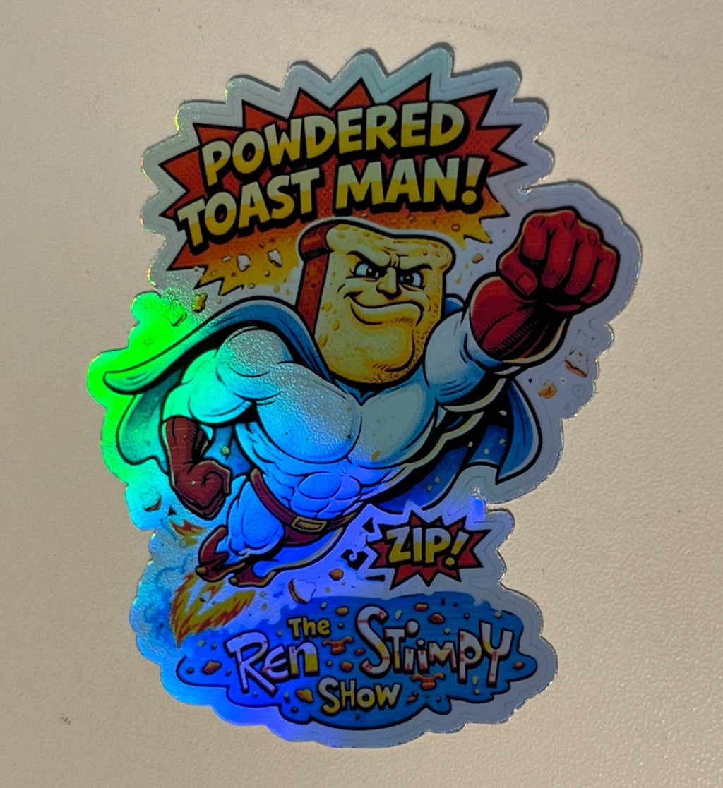 Powder Toaster Man Waterproof Holographic 3inch Sticker