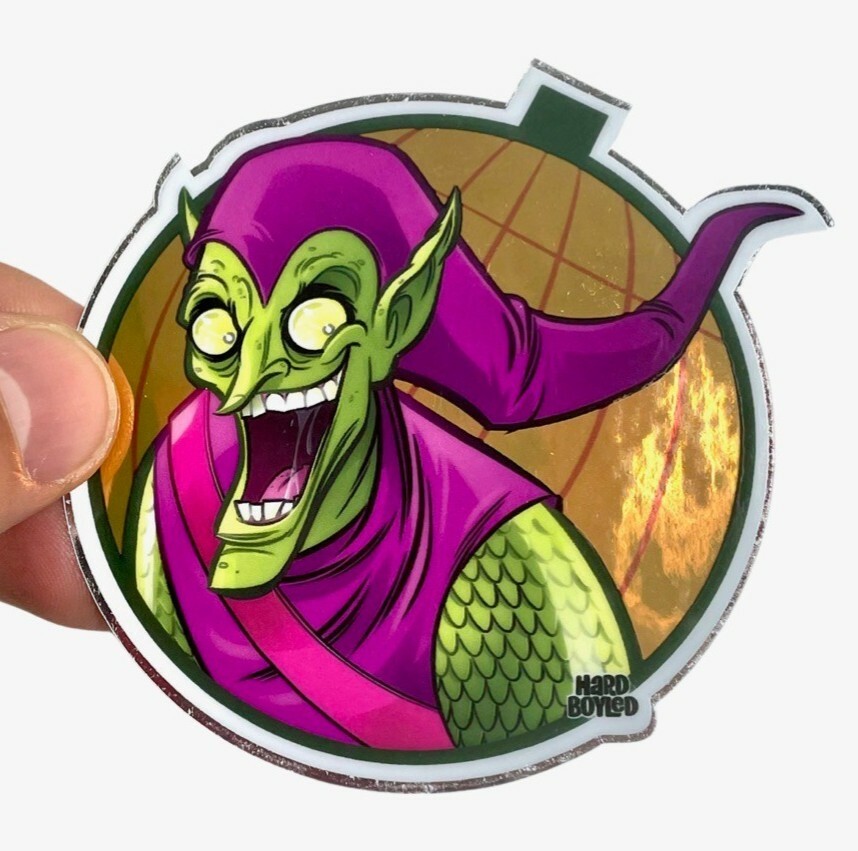 MARVEL SPIDER-MAN GREEN GOBLIN 3″ Metallic Vinyl Sticker – FREE SHIPPING