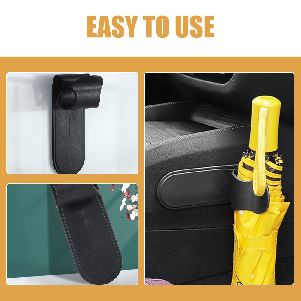 4Pcs Black Plastic Car Umbrella Holder for Trunk Door Organizer and Storage