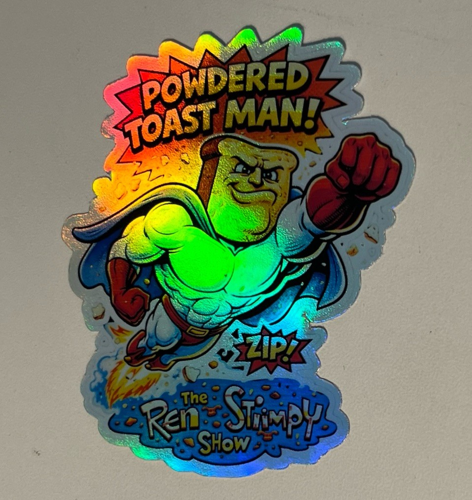 Powder Toaster Man Waterproof Holographic 3inch Sticker