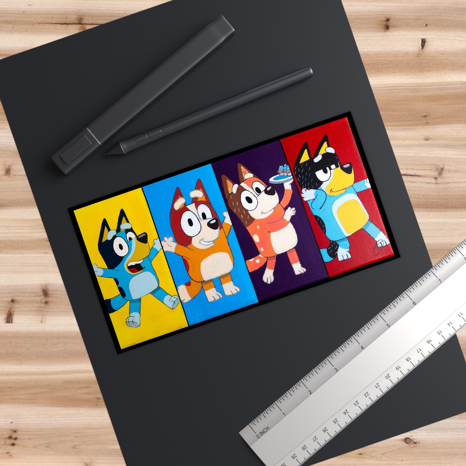“Heeler Family Lineup” Bumper Sticker, Bluey Art, Car Decor 7.5″ x 3.75″