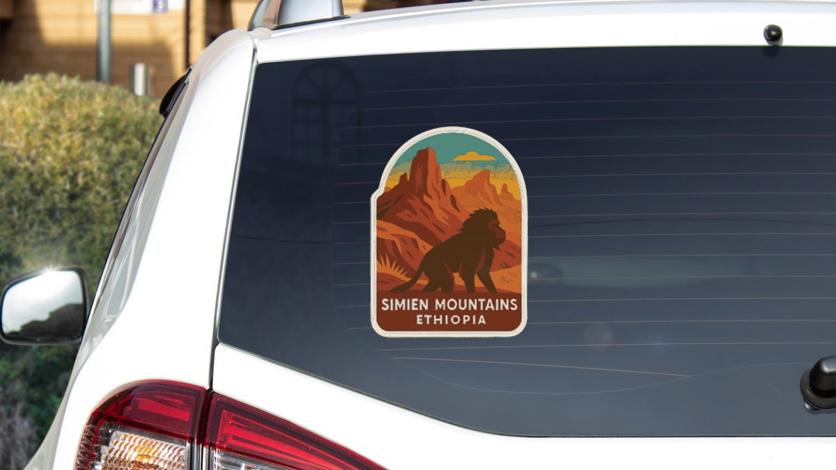 Simien Mountains Ethiopia Sticker Decal Vinyl Die-Cut Symbolic Landmark Design